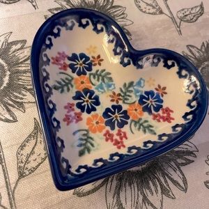 Polish Pottery Heart Shaped Diish